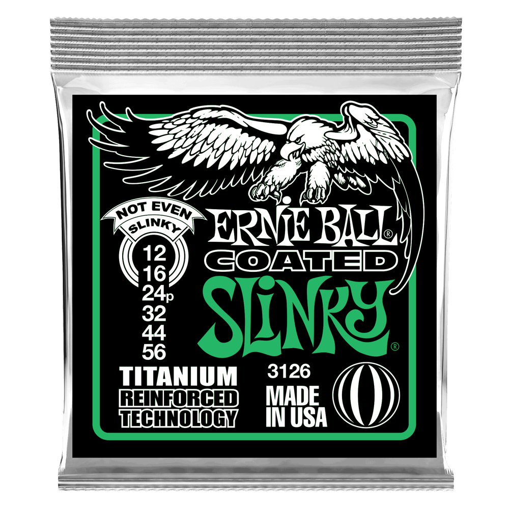 Ernie Ball Not Even Slinky Coated Titanium RPS Electric Guitar Strings 12-56 Gauge