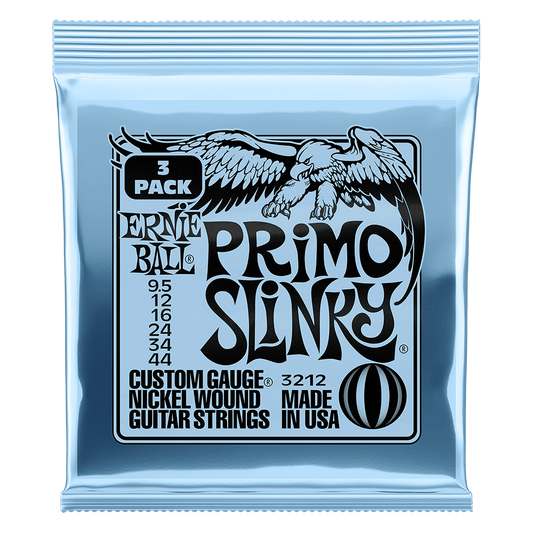 Ernie Ball Primo Slinky Nckl Wnd Elec Gtr Strings 3 Pk 9.5 44