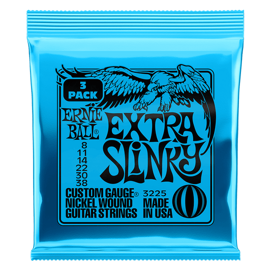 Extra Slinky Nckl Wnd Elec Gtr Strings 3 Pk 8 38