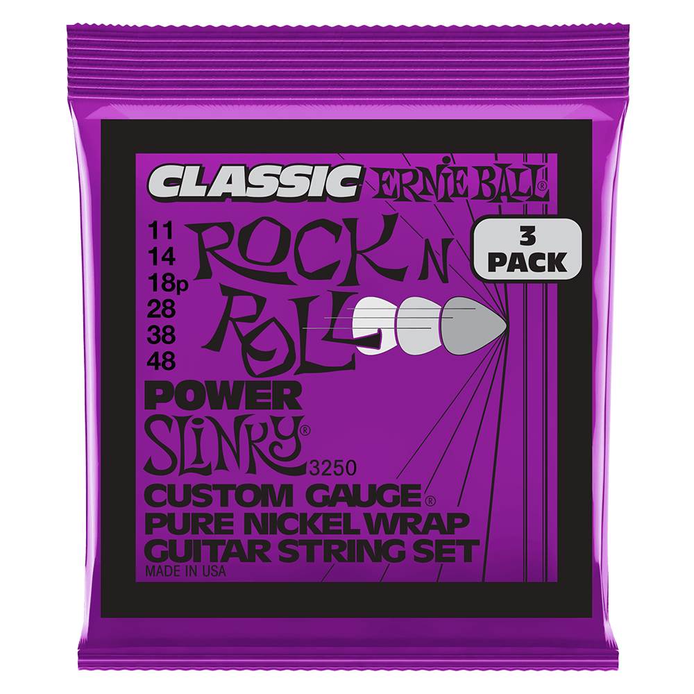 Power Slinky Classic RnR Pure Nckl Elec Gtr Strings 3 Pk 11 48