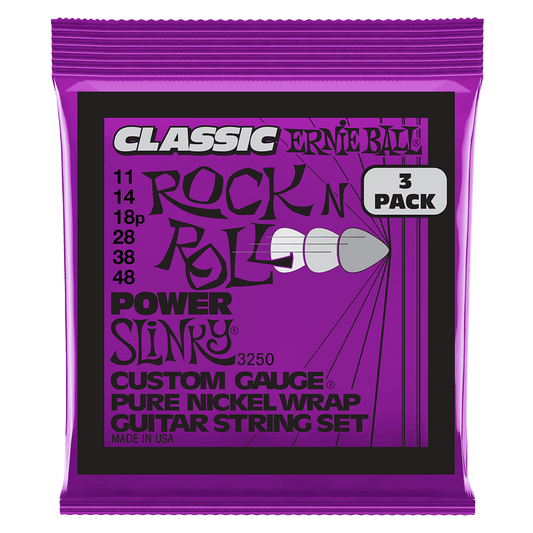 Power Slinky Classic RnR Pure Nckl Elec Gtr Strings 3 Pk 11 48