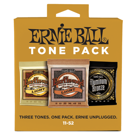 Ernie Ball Light Acoustic Guitar String Tone Pack, 11-52 Gauge