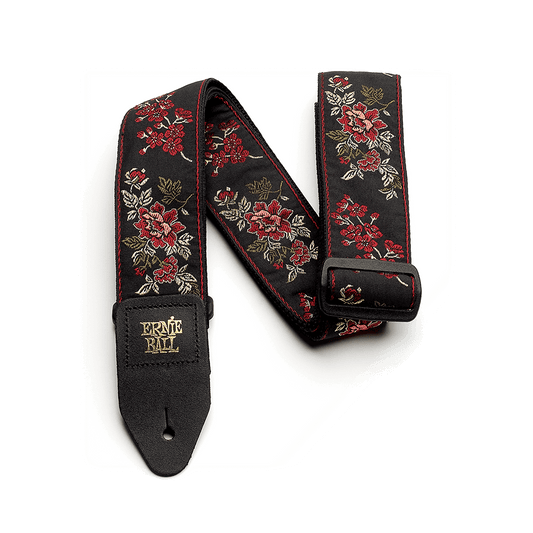 Ernie Ball Red Rose Jacquard Guitar Strap