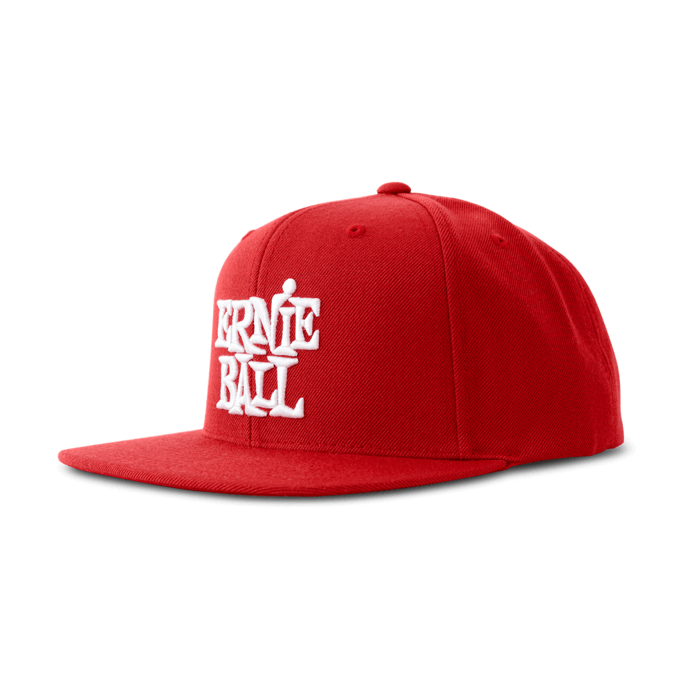 Red with White Stacked Logo Hat