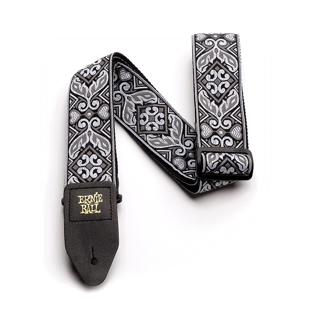 Ernie Ball Tribal Jacquard Guitar Strap, Silver