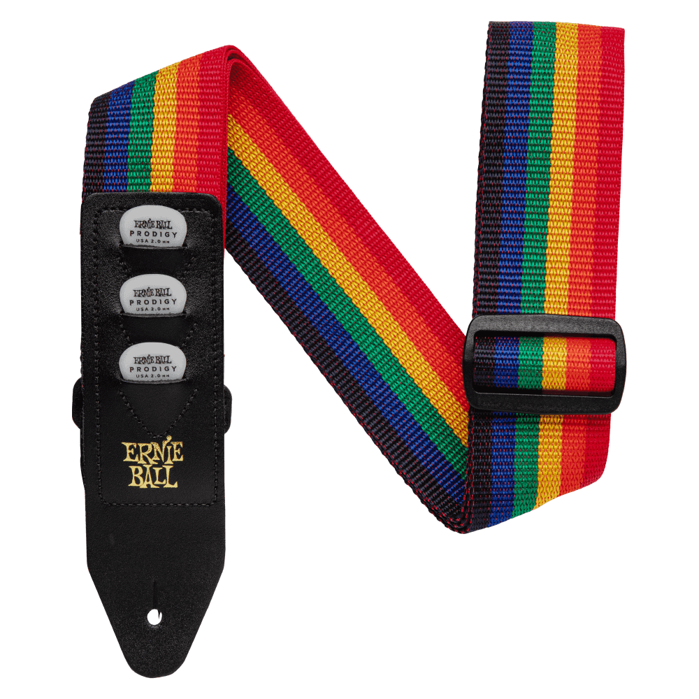 Ernie Ball Pickholder Polypro Strap - Rainbow