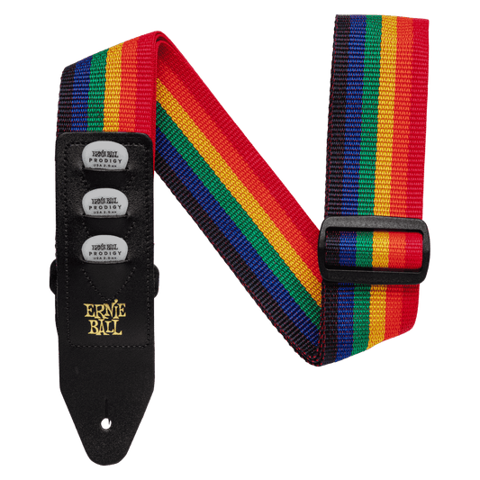 Ernie Ball Pickholder Polypro Strap - Rainbow