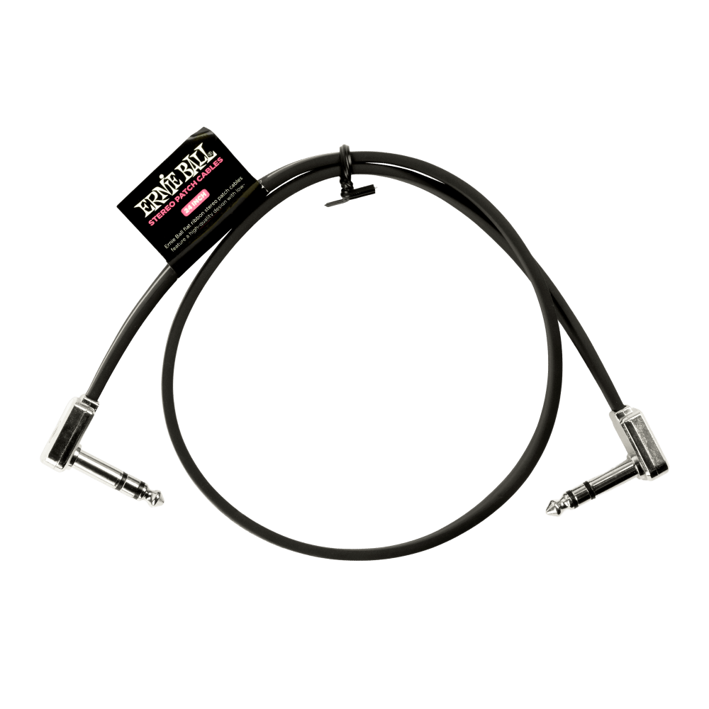 Ernie Ball 24" Flat Ribbon Stereo Patch Cable Black