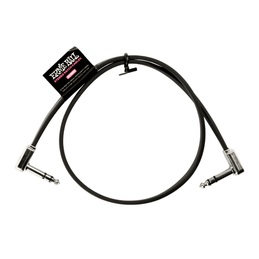 Ernie Ball 24" Flat Ribbon Stereo Patch Cable Black