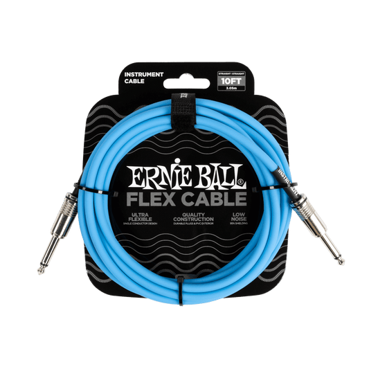 Ernie Ball Flex Instrument Cable Straight/Straight 10ft - Blue