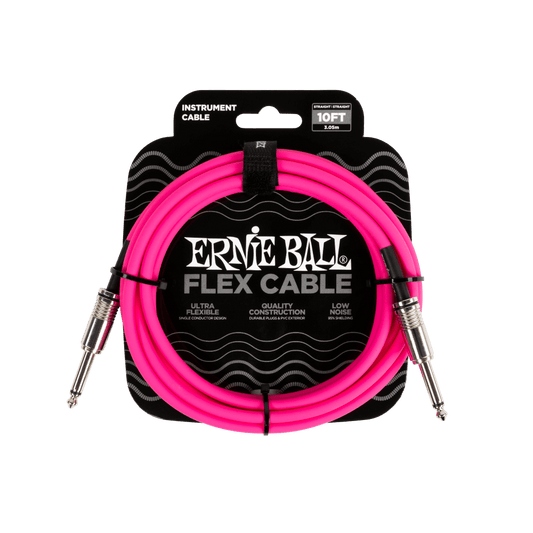 Ernie Ball Flex Instrument Cable Straight/Straight 10ft - Pink