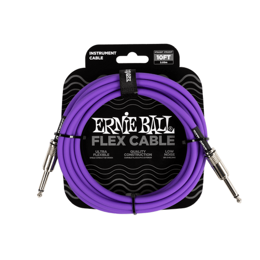 Ernie Ball Flex Instrument Cable Straight/Straight 10ft - Purple