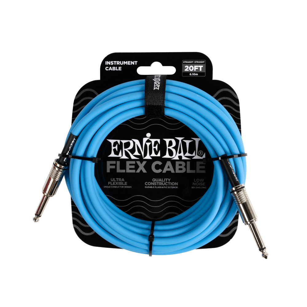 Ernie Ball Flex Instrument Cable Straight/Straight 20ft - Blue