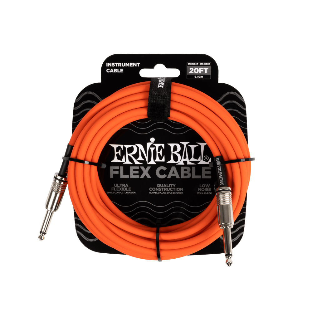 Ernie Ball Flex Instrument Cable Straight/Straight 20ft - Orange