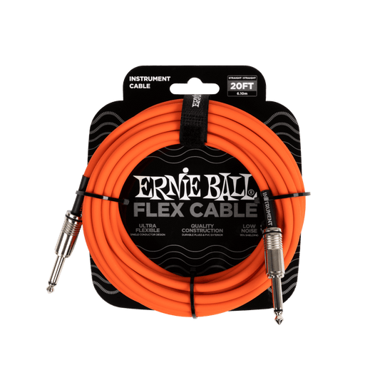 Ernie Ball Flex Instrument Cable Straight/Straight 20ft - Orange