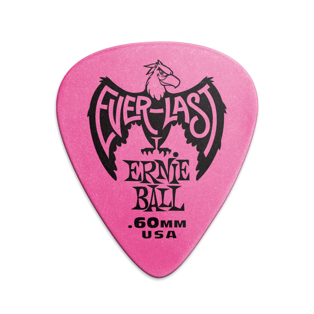 Ernie Ball 0.60 mm Everlast Picks 12 Pack, Pink