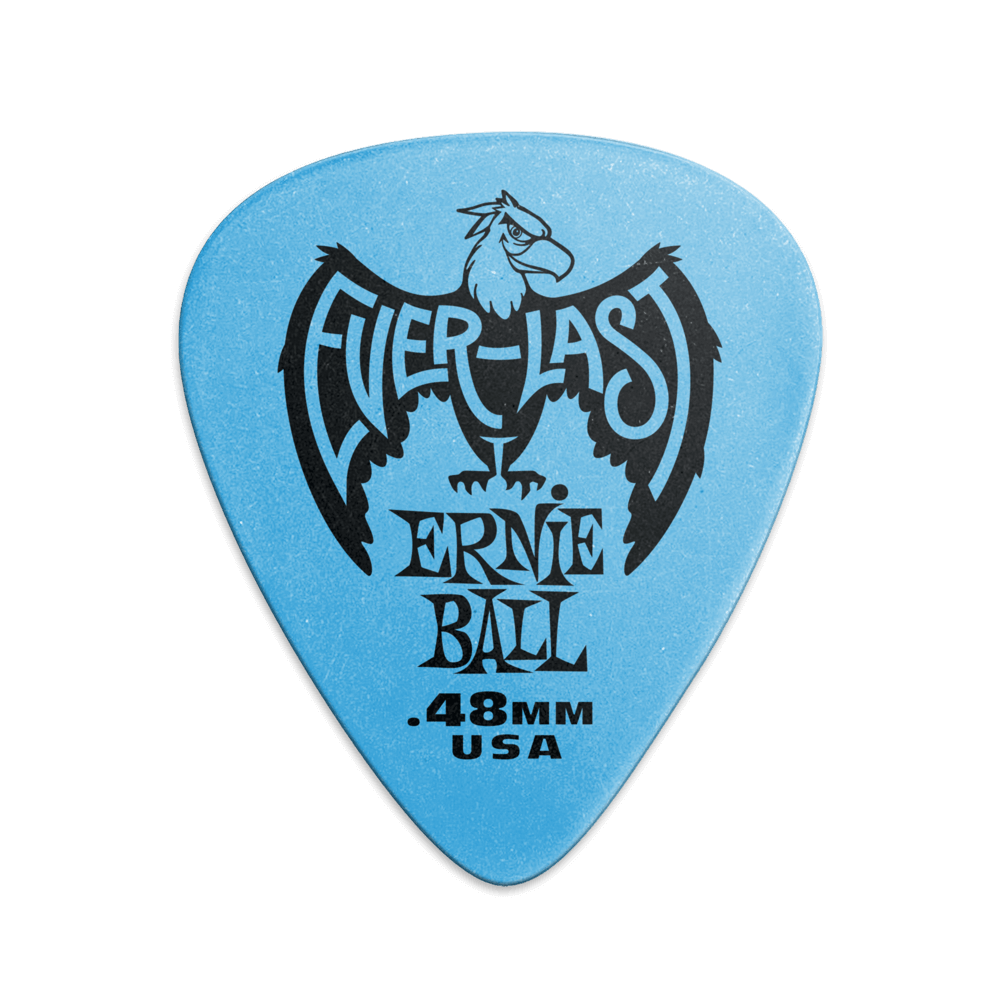 Ernie Ball 0.48 mm Everlast Picks 12 Pack, Blue