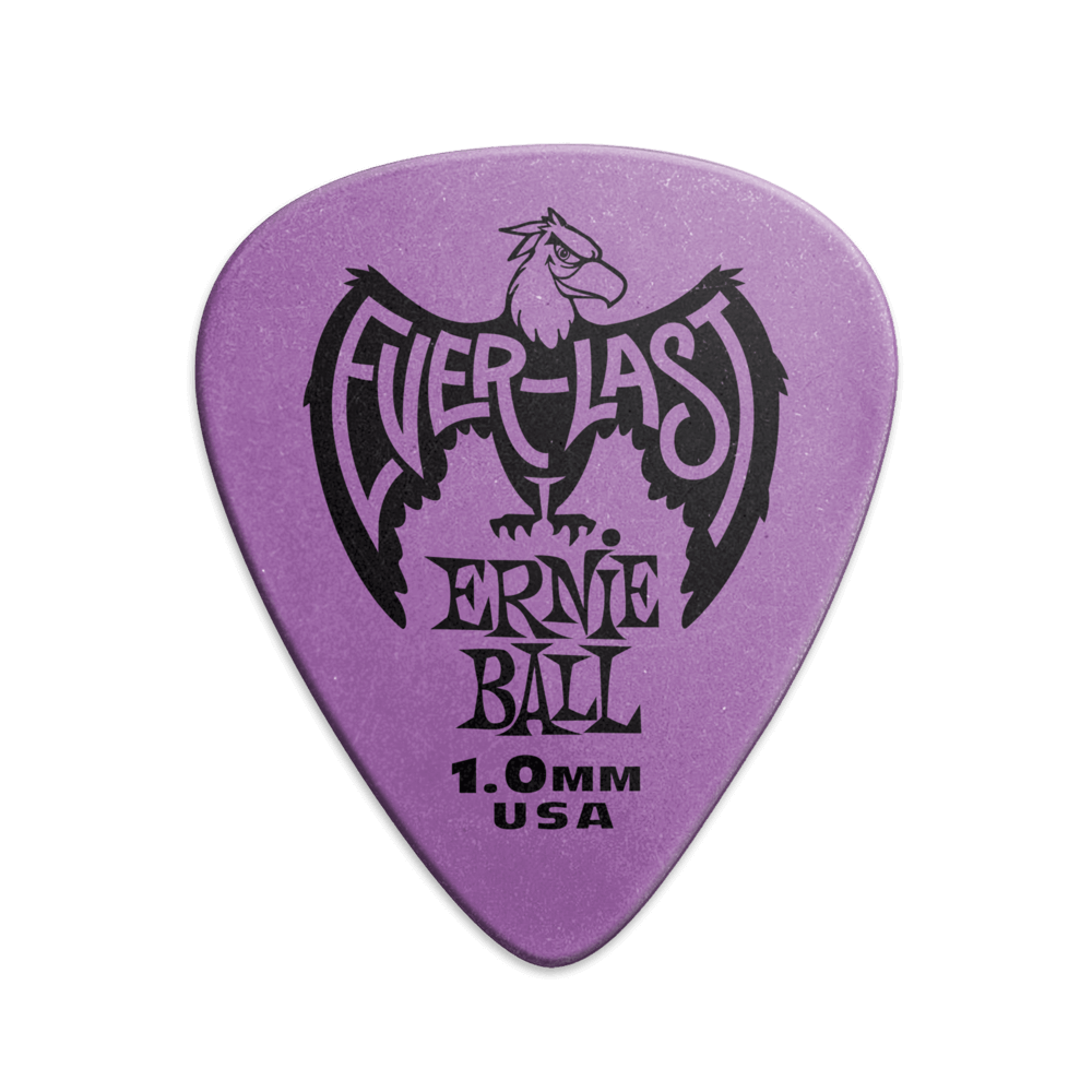 Ernie Ball 1.0 mm Everlast Picks 12 Pack, Purple