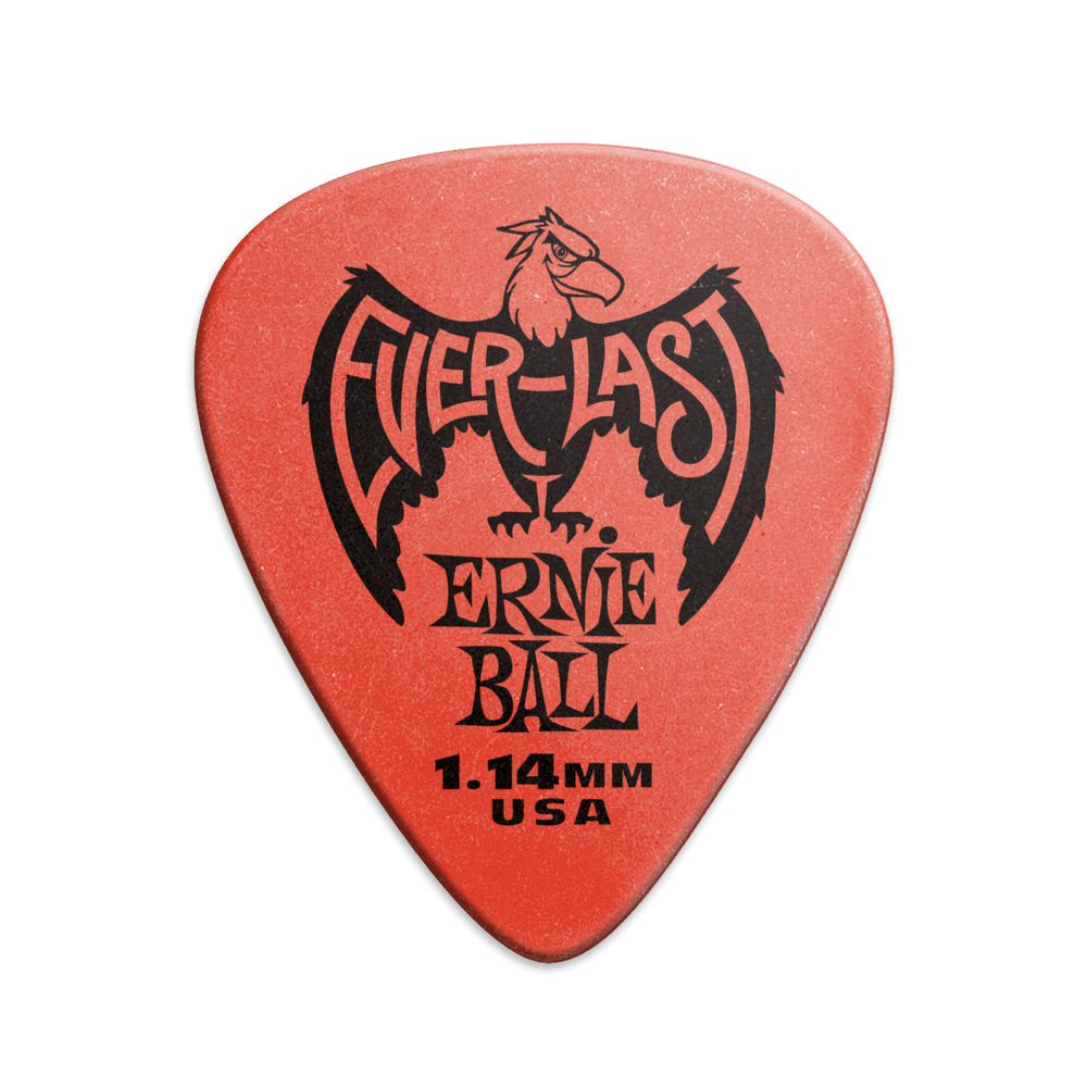 Ernie Ball 1.14 mm Everlast Picks 12 Pack, Red