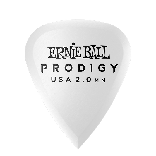 Ernie Ball 2.0 mm Standard Prodigy Picks 6 Pack, White