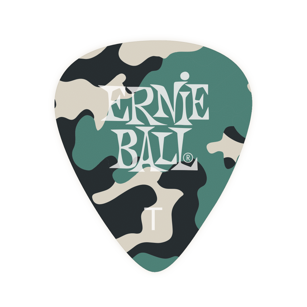 Ernie Ball Thin Camouflage Cellulose Picks 12 Piece Bag