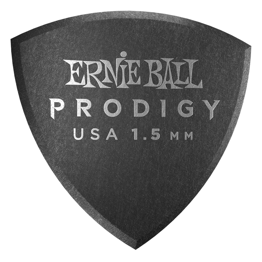 Ernie Ball 1.5 mm Large Shield Prodigy Picks 6 Pack, Black