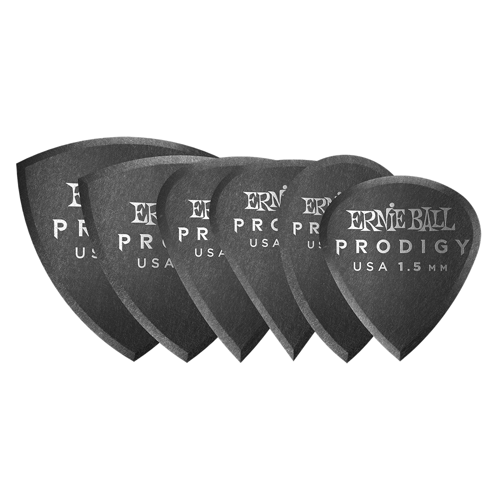 Ernie Ball 2.0 mm Multipack Prodigy Picks 6 Pack, Black